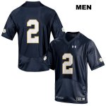 Notre Dame Fighting Irish Men's Jordan Genmark Heath #2 Navy Under Armour No Name Authentic Stitched College NCAA Football Jersey GNG7199KH